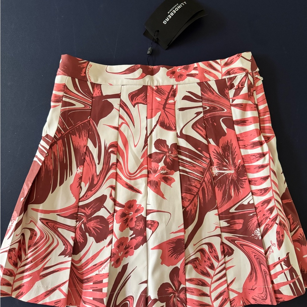 J.Lindeberg Floral Mini Skirt in Red and White